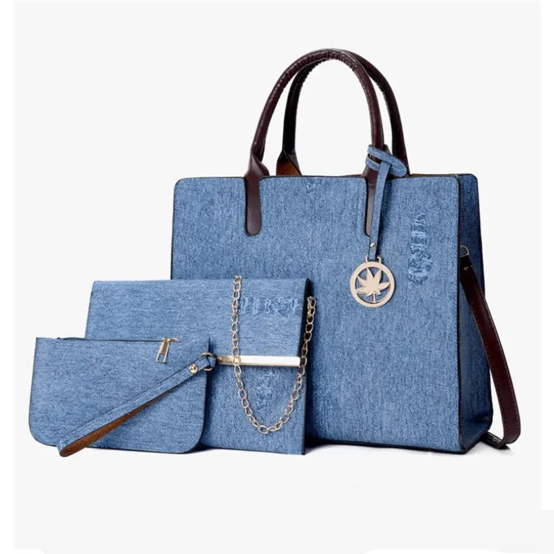 Shoulder Bag for Women ⎜ Three - Piece Set with Spacious Inner Compartment