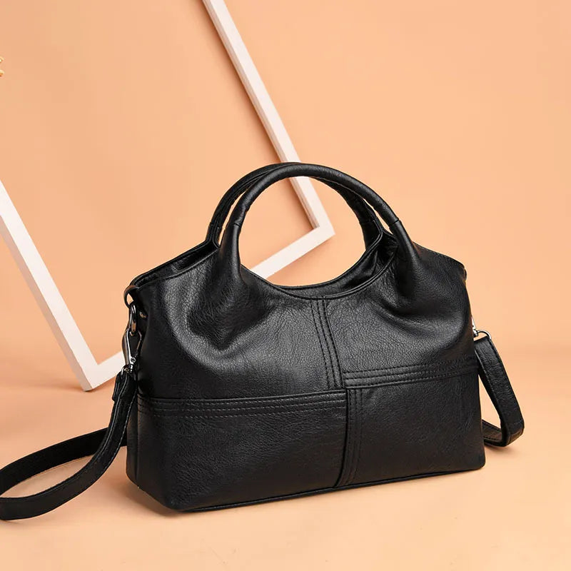 Leather Shoulder Bag for Women ⎜ Fashionable Bag with Large Capacity and Adjustable Shoulder Strap