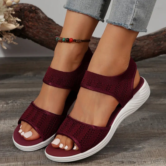 Women's Platform Sandals ⎜ Comfortable Summer Shoes with Elasticated Straps and Soft Soles for Everyday Wear & Leisure