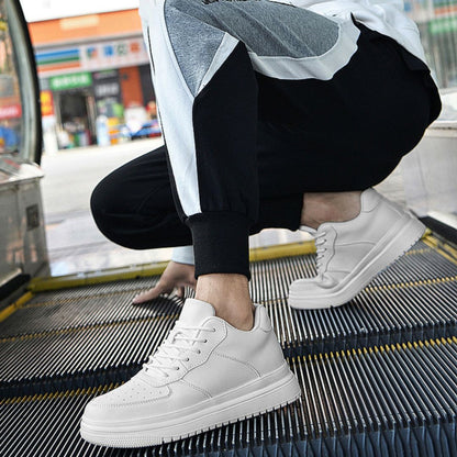 Men's Skateboard Sneakers ⎜ Breathable Shoes with Hidden Height Boost and Soft Bottom Sole