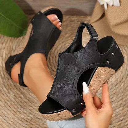 Women's Platform Sandals ⎜ Open Wedge Shoes with Comfort Width and Non - Slip Sole for Summer