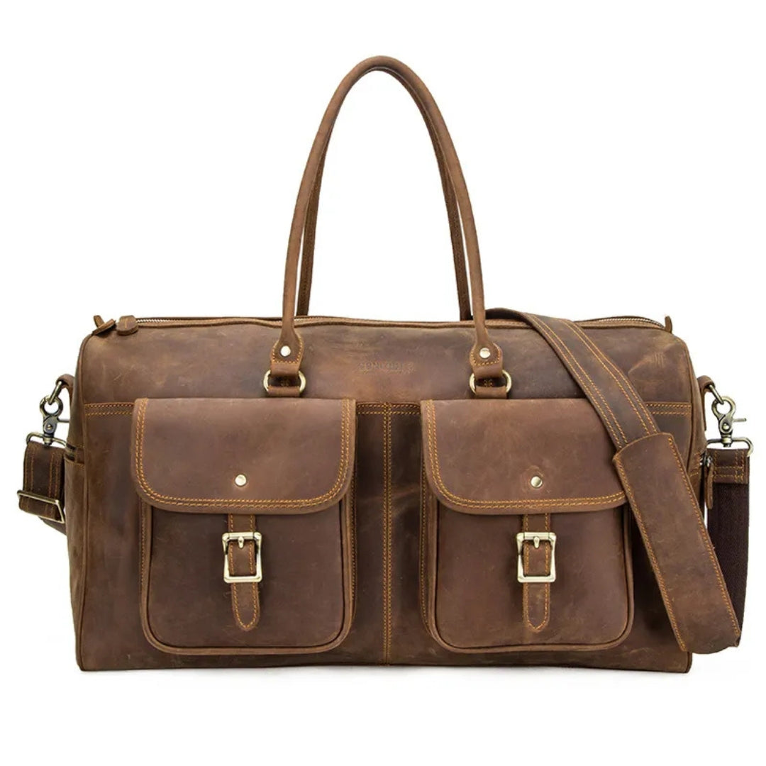 Cowhide Leather Travel Bag for Men ⎜ Robust Leather Travel Bag with Large Capacity
