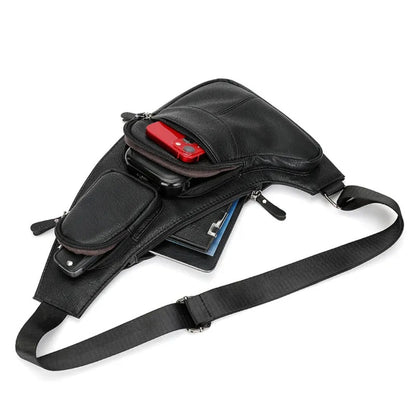 Chest Bag for Men ⎜ Slim Design with Multiple Zips and Secure Anti - Theft Carrying Strap