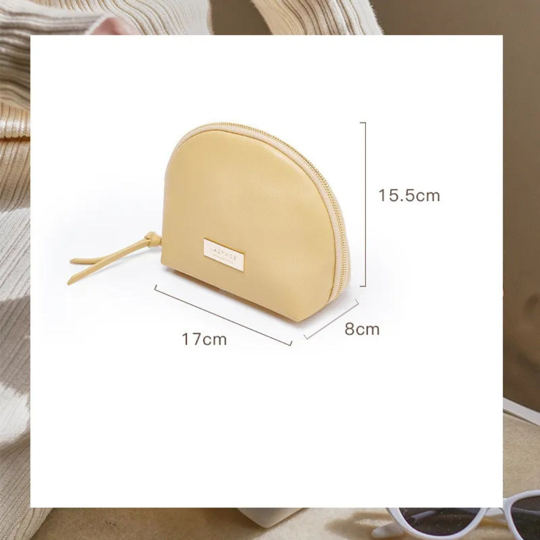 Cosmetic Bag for Women ⎜ Elegant Shell Design with Large Capacity and Practical Inner Compartment