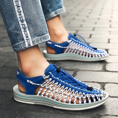 Fashionable Leather Sandals for Men ⎜ Braided Roman Sandals for Summer