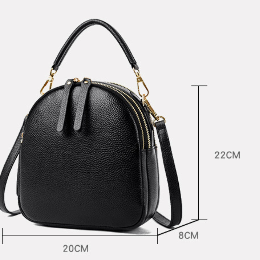Leather Backpack ⎜ Compact Carrier with Adjustable Straps