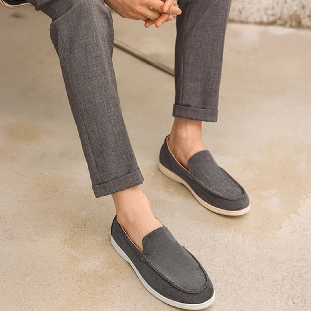 Men's Slip - on Moccasins ⎜ Lightweight Suede Shoes for Summer and Leisure