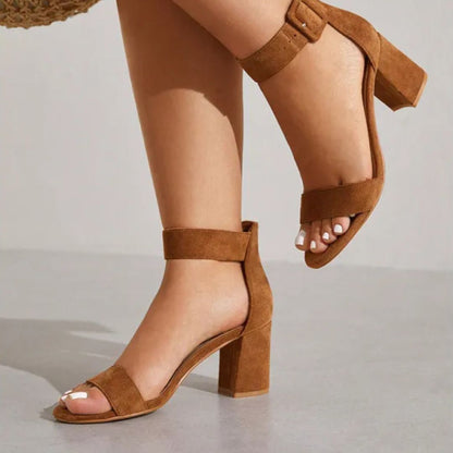 Block Heel Sandals for Women ⎜ Open Toe with Adjustable Strap and Comfortable Feel