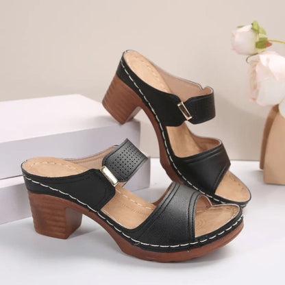 High - Heel Sandals for Women ⎜ Comfortable Casual Shoes with Thick Soles and Non - Slip Block Heels for Summer