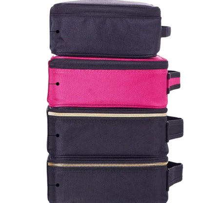 Cosmetics Bag for Women ⎜ Compact Travel Storage with Compartments and Practical Brush Holder