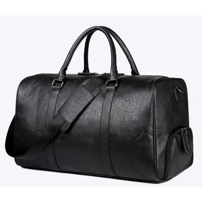 Travel Bag for Men ⎜ Vintage Leather Bag with Large Capacity and Detachable Shoulder Strap