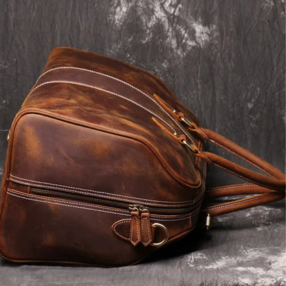 Travel Bag for Men ⎜ Robust Leather Bag with Shoulder Strap and Large Capacity