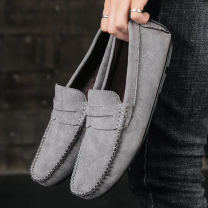 Hand - Sewn Men's Moccasins ⎜ Comfortable Velvet Leather Shoes for Everyday Wear and Leisure