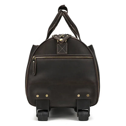 Leather Travel Bag ⎜ Large Capacity with Roll Function for Comfortable Travelling