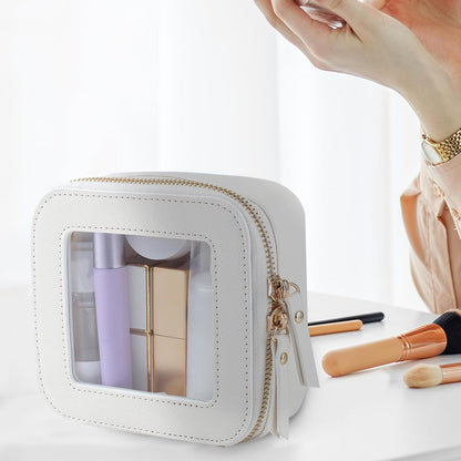 Cosmetics Bag for Women ⎜ Compact Storage with Window and Zip for Cosmetics