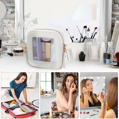 Cosmetics Bag for Women ⎜ Compact Storage with Window and Zip for Cosmetics
