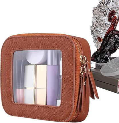 Cosmetics Bag for Women ⎜ Compact Storage with Window and Zip for Cosmetics