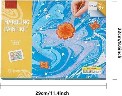 Marbling Paint Kit for Kids ⎜ Creative Water Art Set with Colors, Tools and Tray for Fun Painting and Learning