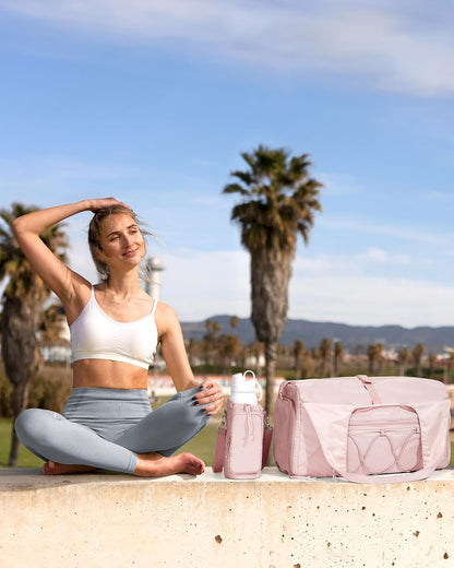 Yoga Bag for Women ⎜ Large Sports Bag with Bottle Holder and Compartments for Clothes , Mobile Phone and Accessories