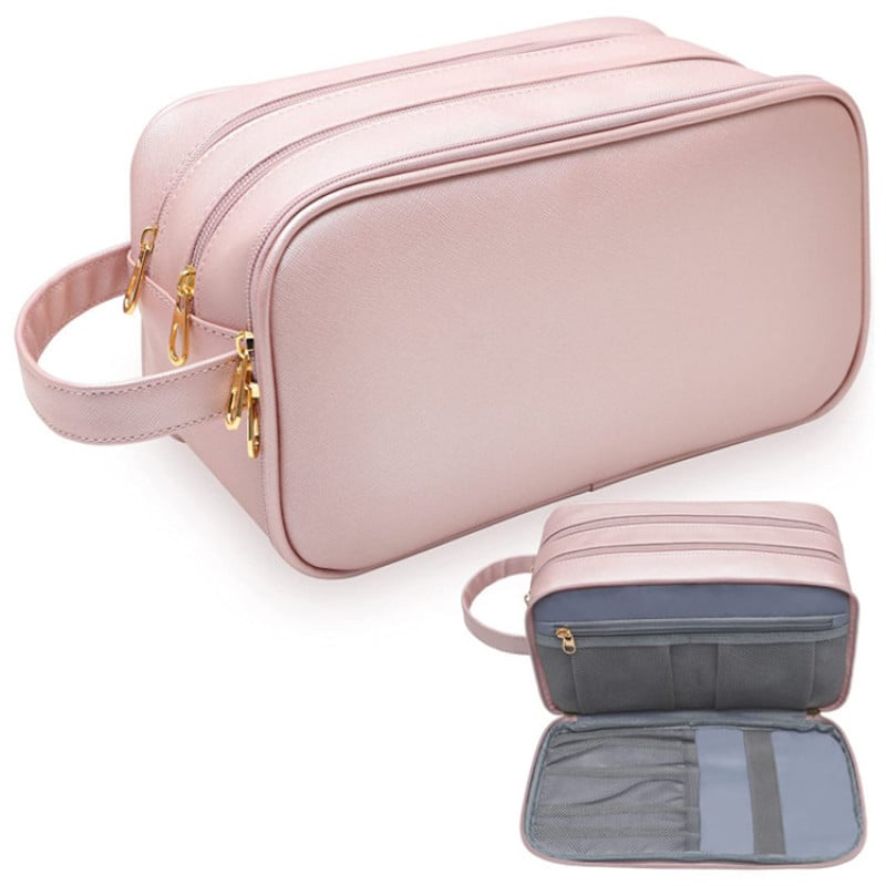 Cosmetics Bag for Women ⎜ Water - Repellent Design with Large Capacity and Multiple Zip Compartments