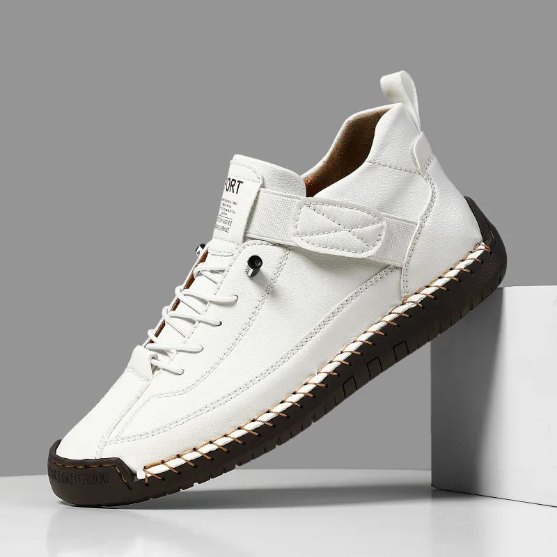 Sporty Trainers for Women ⎜ Comfortable High - Top Shoes with Velcro Fastening and Stitched Design