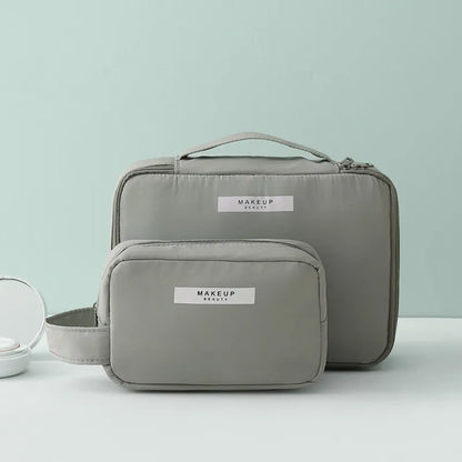 Cosmetics Bag for Women ⎜ Travel Organiser with Compartments for Make - Up and Integrated Brush Storage