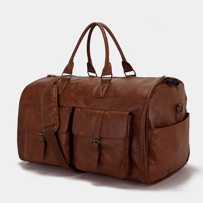 Travel Bag Made of Pu Leather ⎜ Practical Design with Large Capacity and Several Outer Pockets