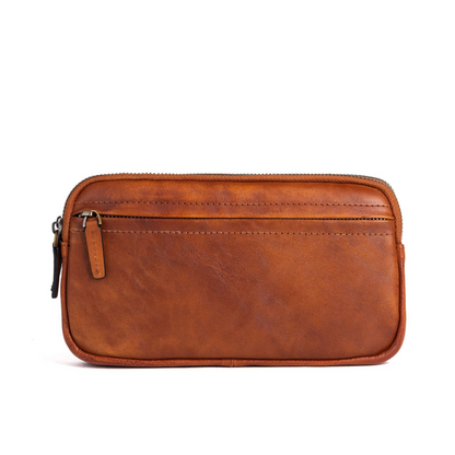 Leather Clutch for Men ⎜ Stylish Bag with Zip and Spacious Inner Compartment