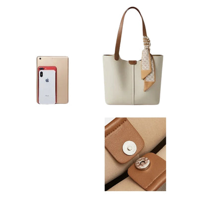 Large Faux Leather Handbag ⎜ Stylish Bag with a Practical Design and Fashionable Details