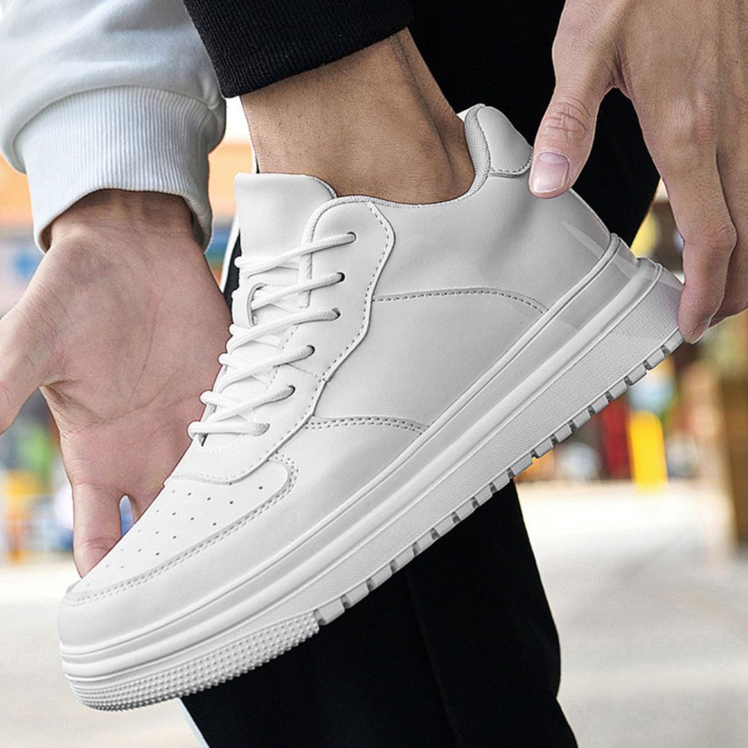 Men's Skateboard Sneakers ⎜ Breathable Shoes with Hidden Height Boost and Soft Bottom Sole