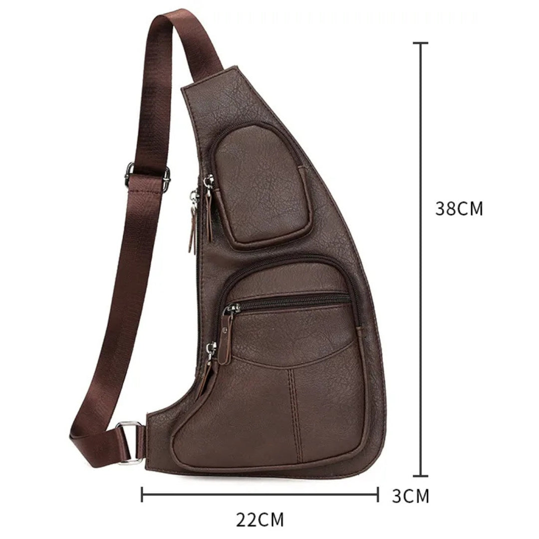 Chest Bag for Men ⎜ Slim Design with Multiple Zips and Secure Anti - Theft Carrying Strap