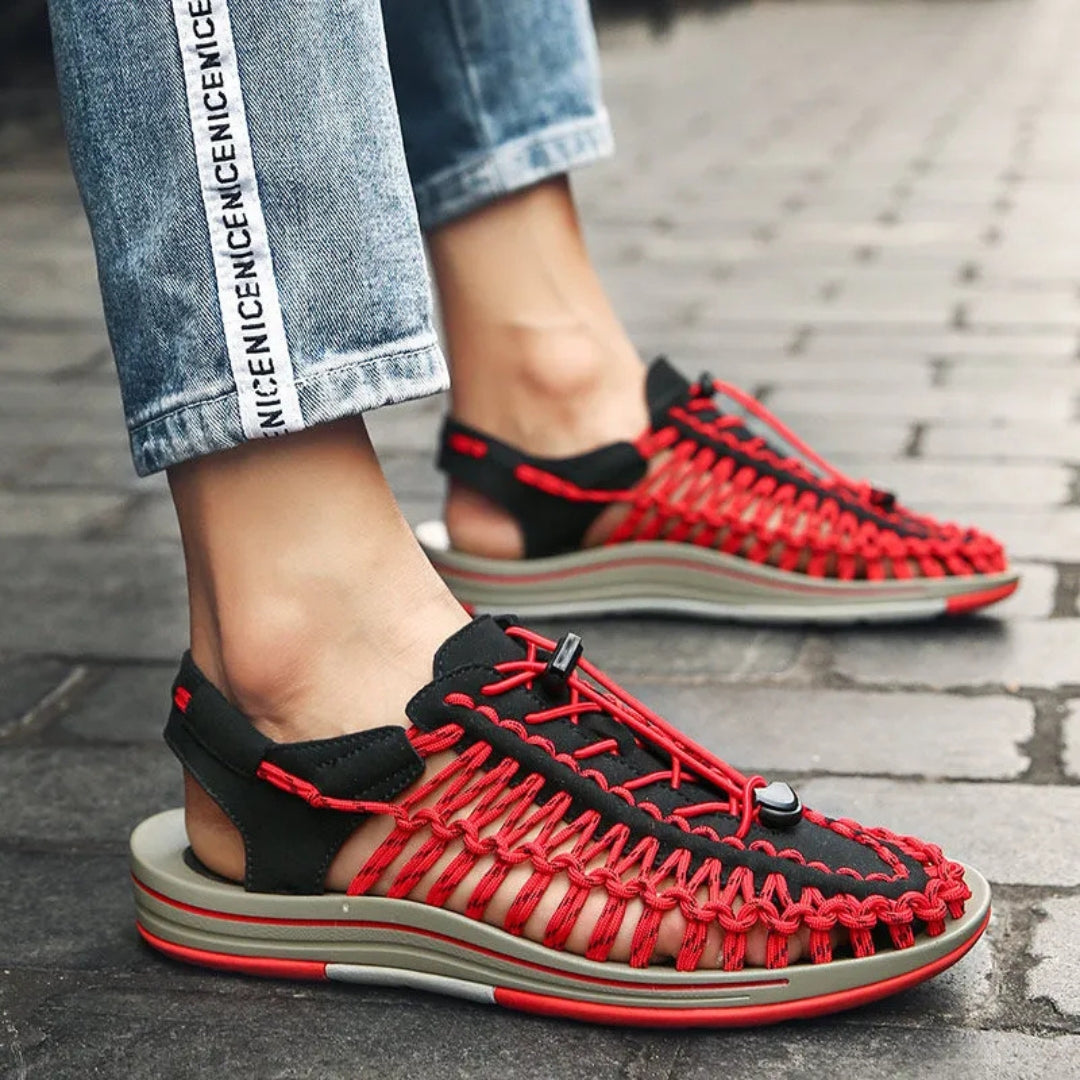 Fashionable Leather Sandals for Men ⎜ Braided Roman Sandals for Summer