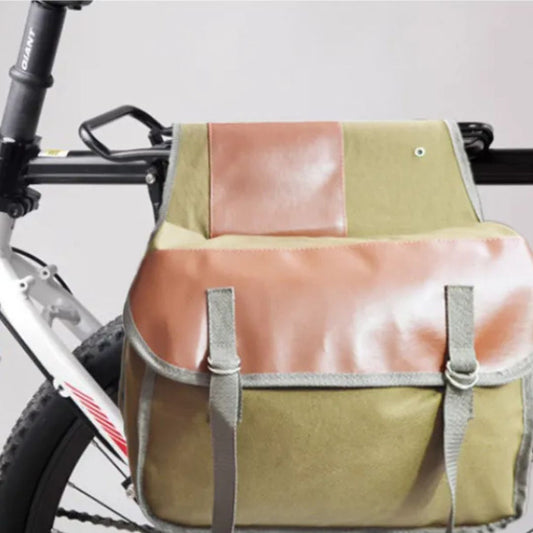 Canvas Motorbike Side Bag ⎜ Robust Pannier with Large Storage Space for Touring and Everyday Use