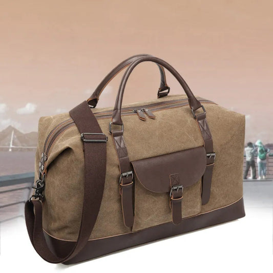 Canvas Travel Bag ⎜ Practical Shoulder Bag for Outdoor Adventures with Plenty of Storage Space