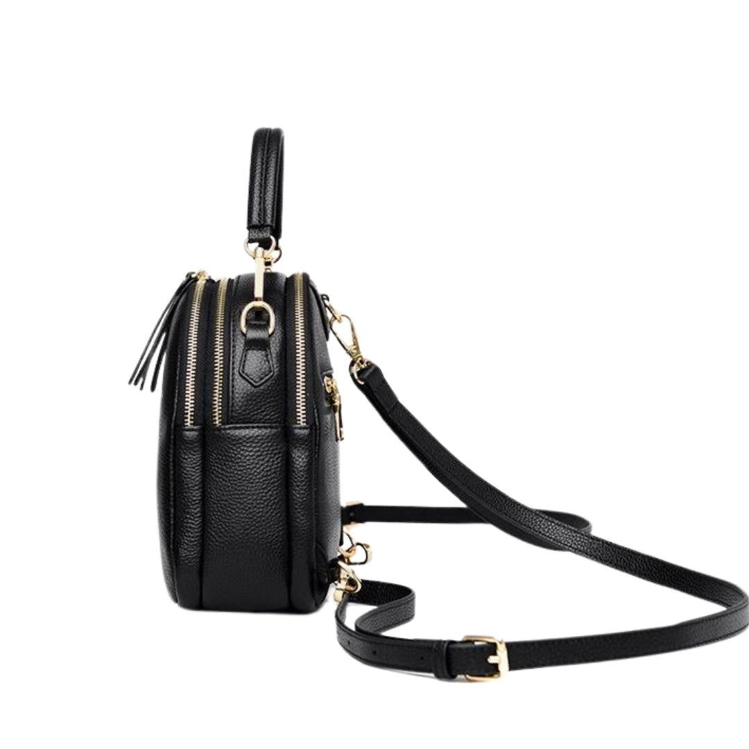Leather Backpack ⎜ Compact Carrier with Adjustable Straps