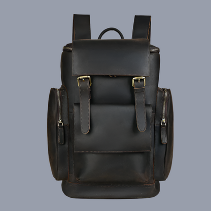 Leather Rucksack for Men ⎜ Robust Day Rucksack with Laptop Compartment and Plenty of Storage Space
