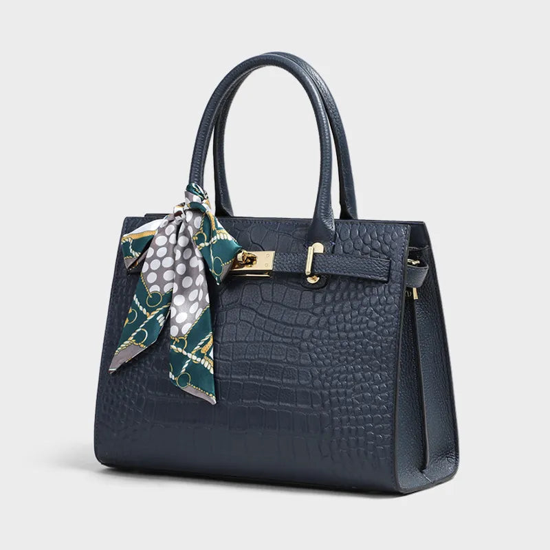 Elegant Handbag for Women ⎜ Spacious Bag with Structured Design and Decorative Bow Pendant