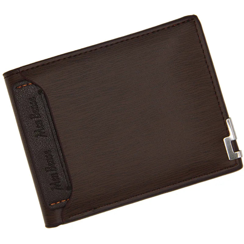 Men's Wallet with Metal Corner ⎜ Elegant Short Shape with Card Slots