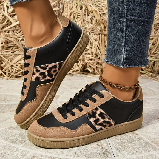 Women's Trainers ⎜ Comfortable Shoes with a Leopard Pattern and Non - Slip Sole for Everyday Wear