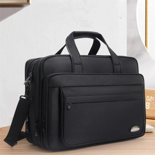 Laptop Bag for Men ⎜ Robust Canvas Briefcase with Plenty of Storage Space and Practical Compartments