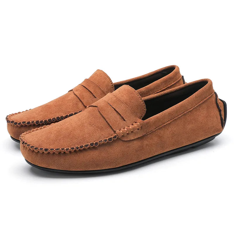 Hand - Sewn Men's Moccasins ⎜ Comfortable Velvet Leather Shoes for Everyday Wear and Leisure
