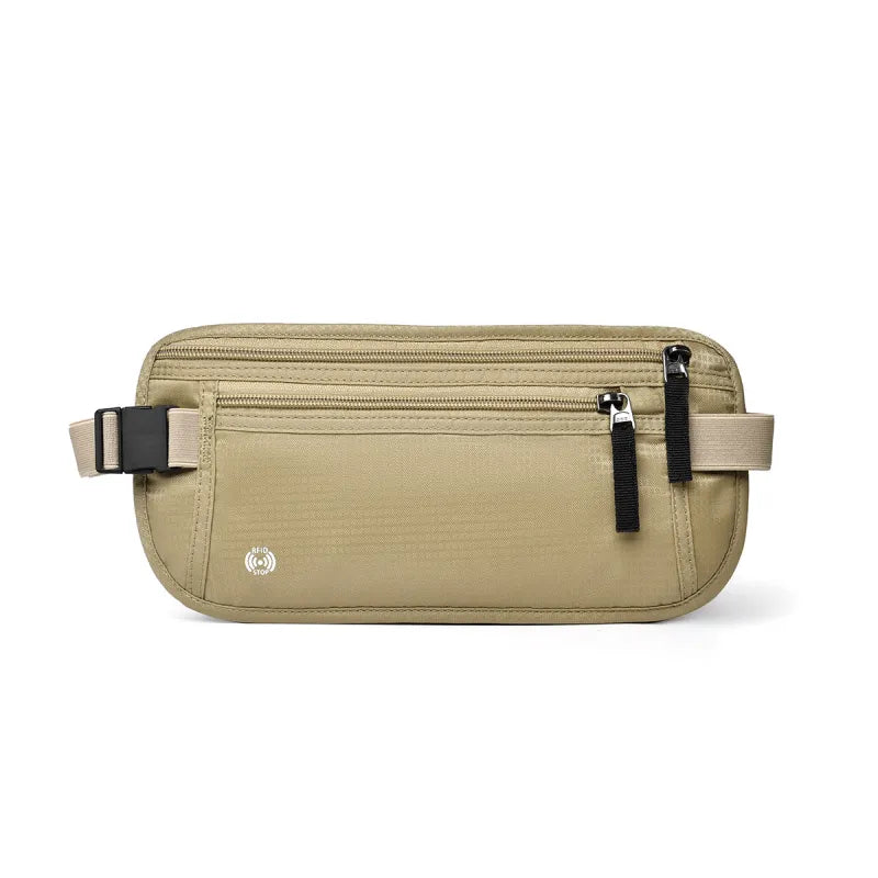 Rfid Bum Bag for Travelling ⎜ Flat Design with Concealed Compartment for Passport  Money and Smartphone