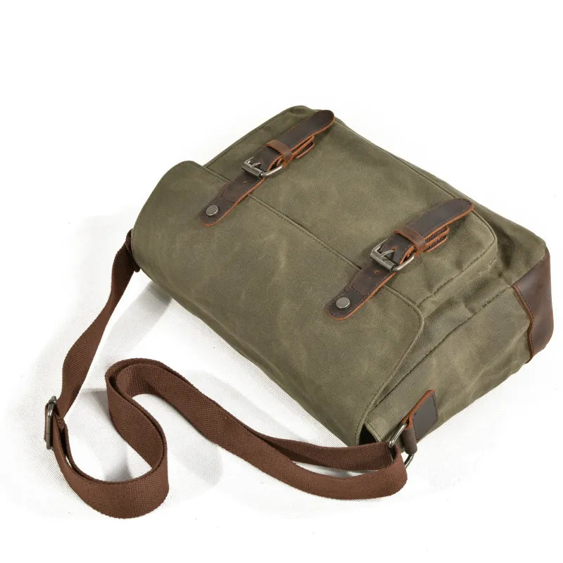 Canvas Shoulder Bag for Men ⎜ Robust Bag with Leather Accents and Adjustable Shoulder Strap