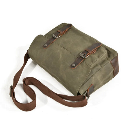 Canvas Shoulder Bag for Men ⎜ Robust Bag with Leather Accents and Adjustable Shoulder Strap