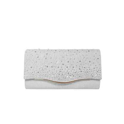 Evening Clutch Bag ⎜ Sparkling Design with Rhinestones and Elegant Wave Pattern