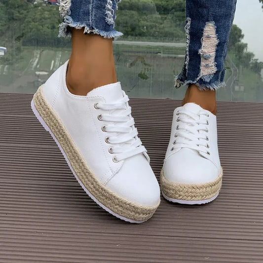 Sneakers for Women ⎜ Comfortable Flats with a Platform Sole and Trendy Espadrille Design