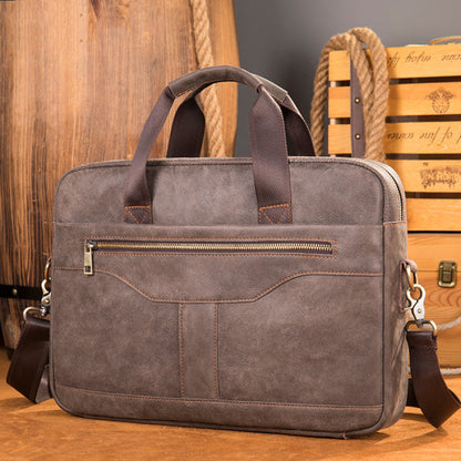 Real Leather Laptop Bag for Men ⎜ Vintage Briefcase with Practical Compartments and Robust Design