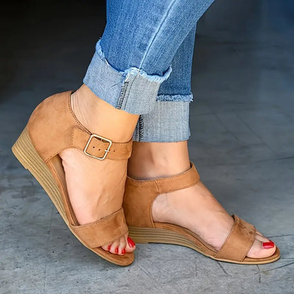 Women's Wedge Sandals ⎜ Comfortable Summer Shoes with Adjustable Strap and Modern Design for Everyday Wear & Leisure