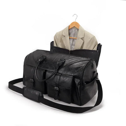 Travel Bag Made of Pu Leather ⎜ Practical Design with Large Capacity and Several Outer Pockets