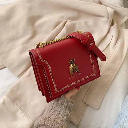 Small Chain Bag ⎜ Elegant Design with Golden Bee Embellishment